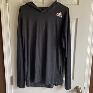 NWT Adidas Dark Grey Hooded Shirt Men’s L